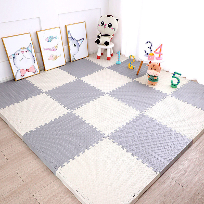 Килимок – пазл для дітей, 30*30*1 см · М'який термо килим – плитки з EVA піни · Пазловий дитячий мат, 7 штук у комплекті