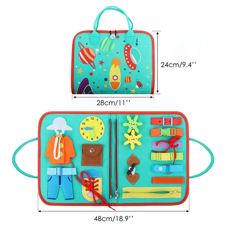 Бізіборд 21 в 1 у вигляді сумочки з великим числом елементів, що розвивають - мініатюра 9