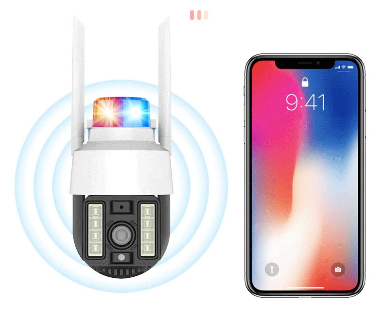 Wi-Fi Камера відеоспостереження PTZ A15 з ліхтарем-мигалкою 4G WiFi Вулична відеокамера з керуванням від телефону, нічним баченням та датчиком руху - мініатюра 4