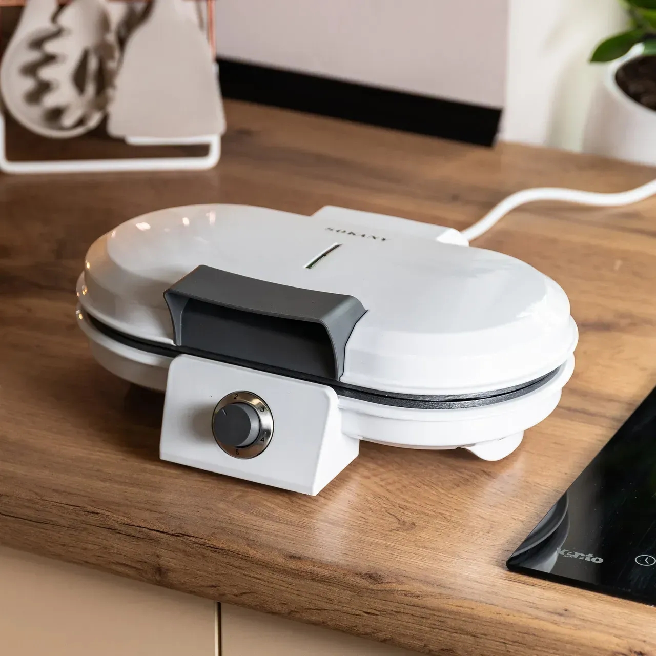 Вафельниця для бельгійських вафель 1200 Вт Sokany KJ-510 у формі серця, 10 шт ∙ Антипригарне покриття - мініатюра 3