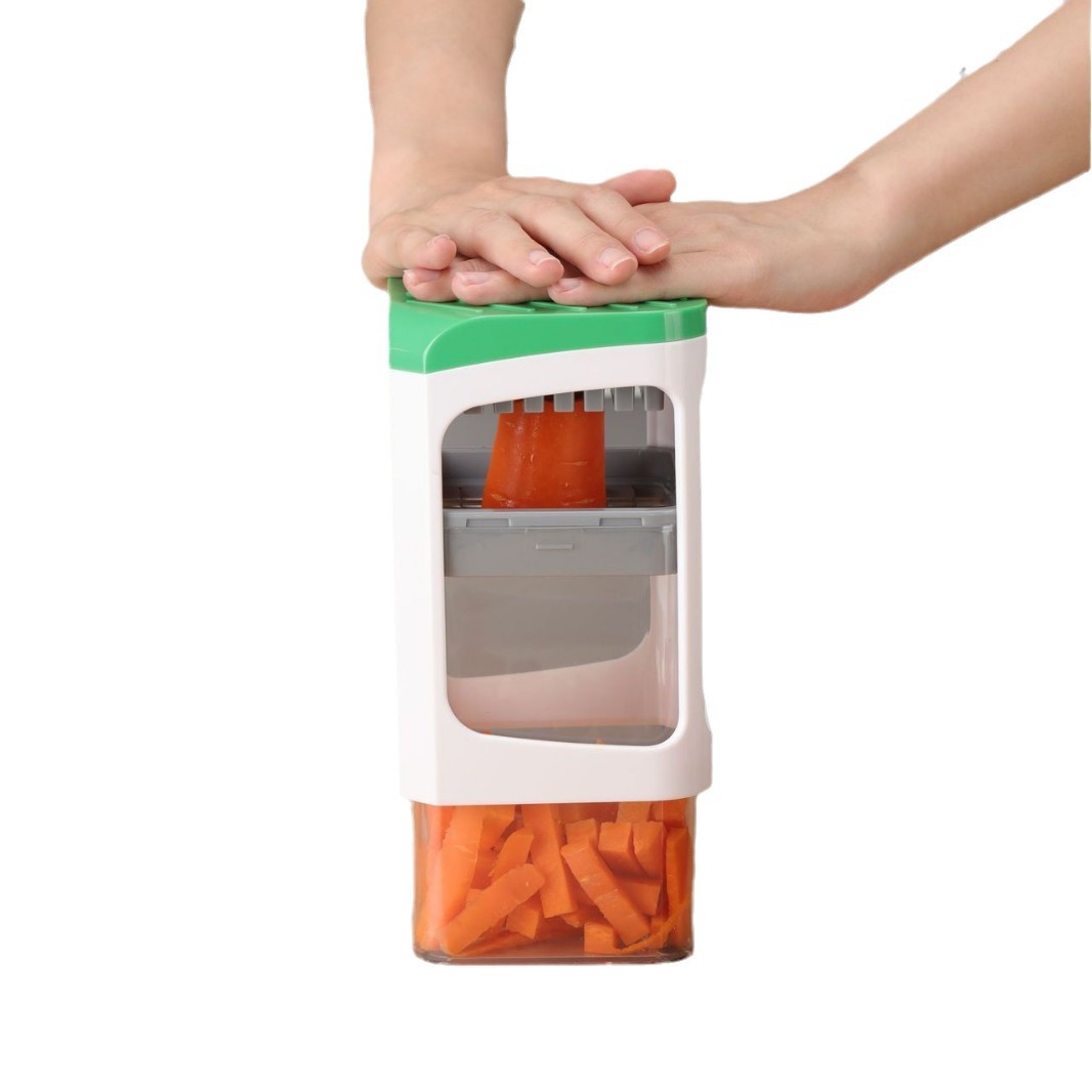 Ручна овочерізка з контейнером Genius Nicer Dicer Кухонний слайсер - терка з насадками 7 в 1 - мініатюра 5