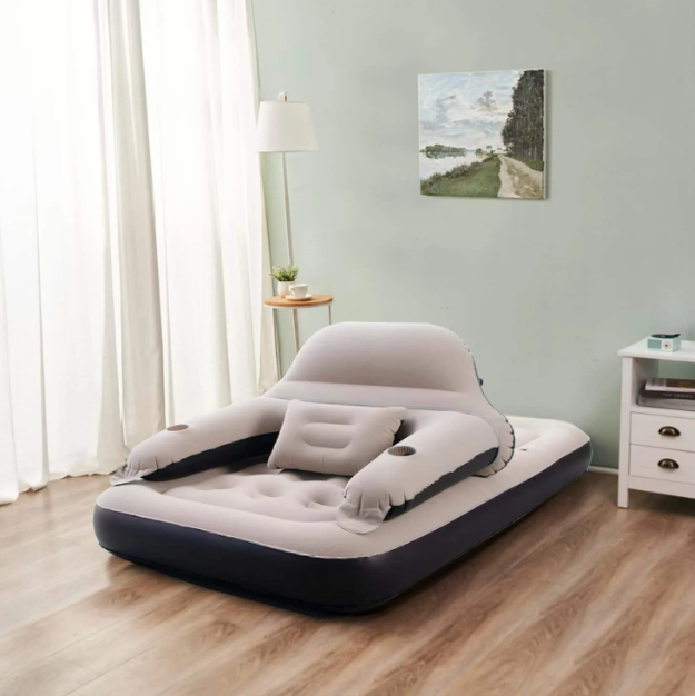 Надувний диван - матрац з насосом, 191х99х70 см ∙ Одномісне надувне ліжко для дому та відпочинку - мініатюра 3