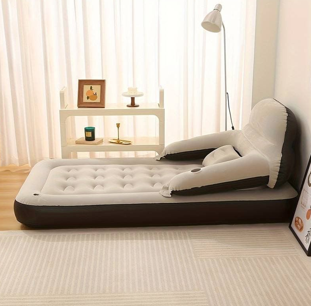 Надувний диван - матрац з насосом, 202х152х75 см ∙ Двомісне надувне ліжко для дому та відпочинку - мініатюра 5