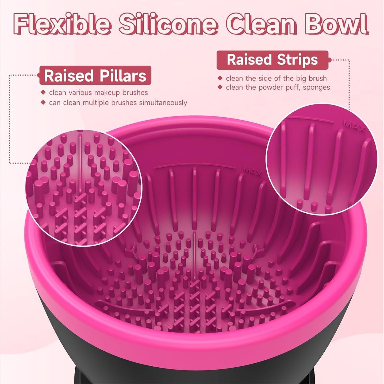 Прилад для миття пензлів для макіяжу ∙ Автоматичний очисник пензликів, спонжів - мініатюра 2