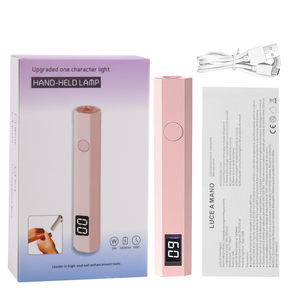 Портативна бездротова лампа для сушіння нігтів Hand-held UV LED lamp Ручна лампа – стик для поляризації гелю, гел-лаку з USB зарядкою - мініатюра 4