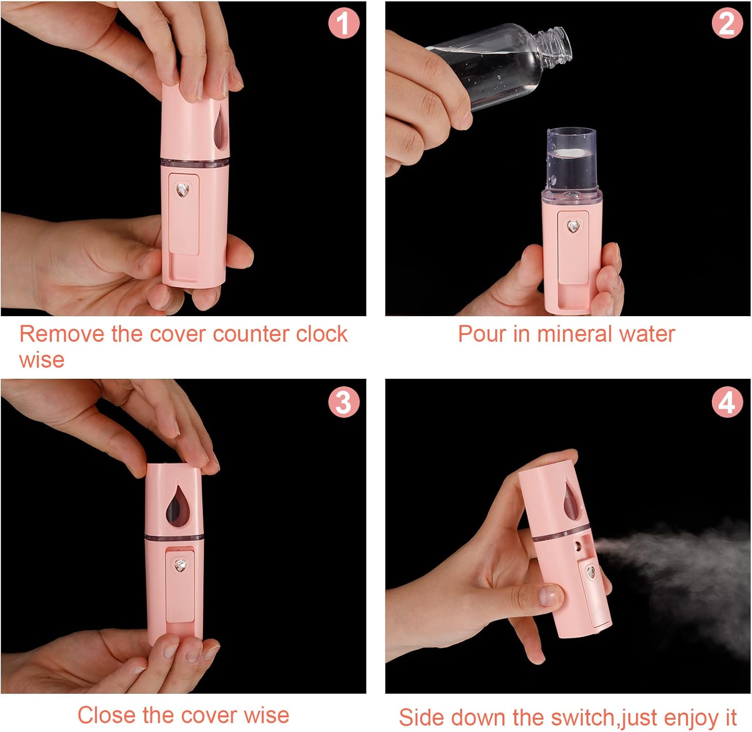 Кишеньковий зволожувач для обличчя з нано-розпиленням MSK-3445 - мініатюра 10