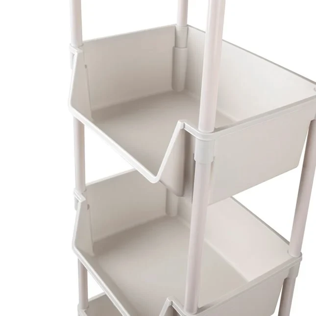 Мобільний пересувний стелаж для зберігання з фіксацією коліс на 4 яруси - мініатюра 3