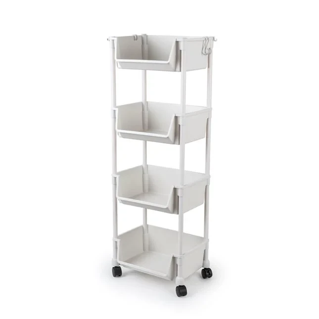 Мобільний пересувний стелаж для зберігання з фіксацією коліс на 4 яруси - мініатюра 4