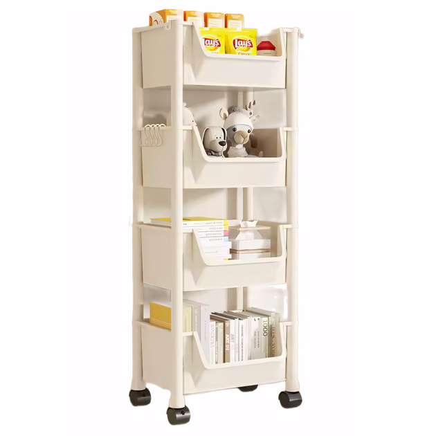 Мобільний пересувний стелаж для зберігання з фіксацією коліс на 4 яруси - мініатюра 5