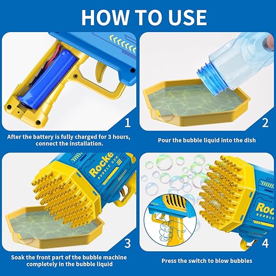 Генератор мильних бульбашок Bazooka Rocket Bubble Gun 69 - мініатюра 5