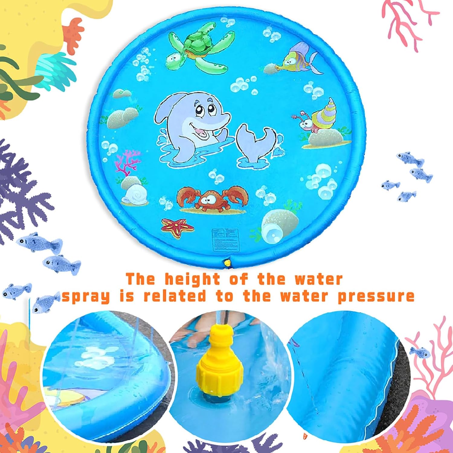 Ігровий водний килимок Блакитний Дельфін 100 см для дітей - мініатюра 2