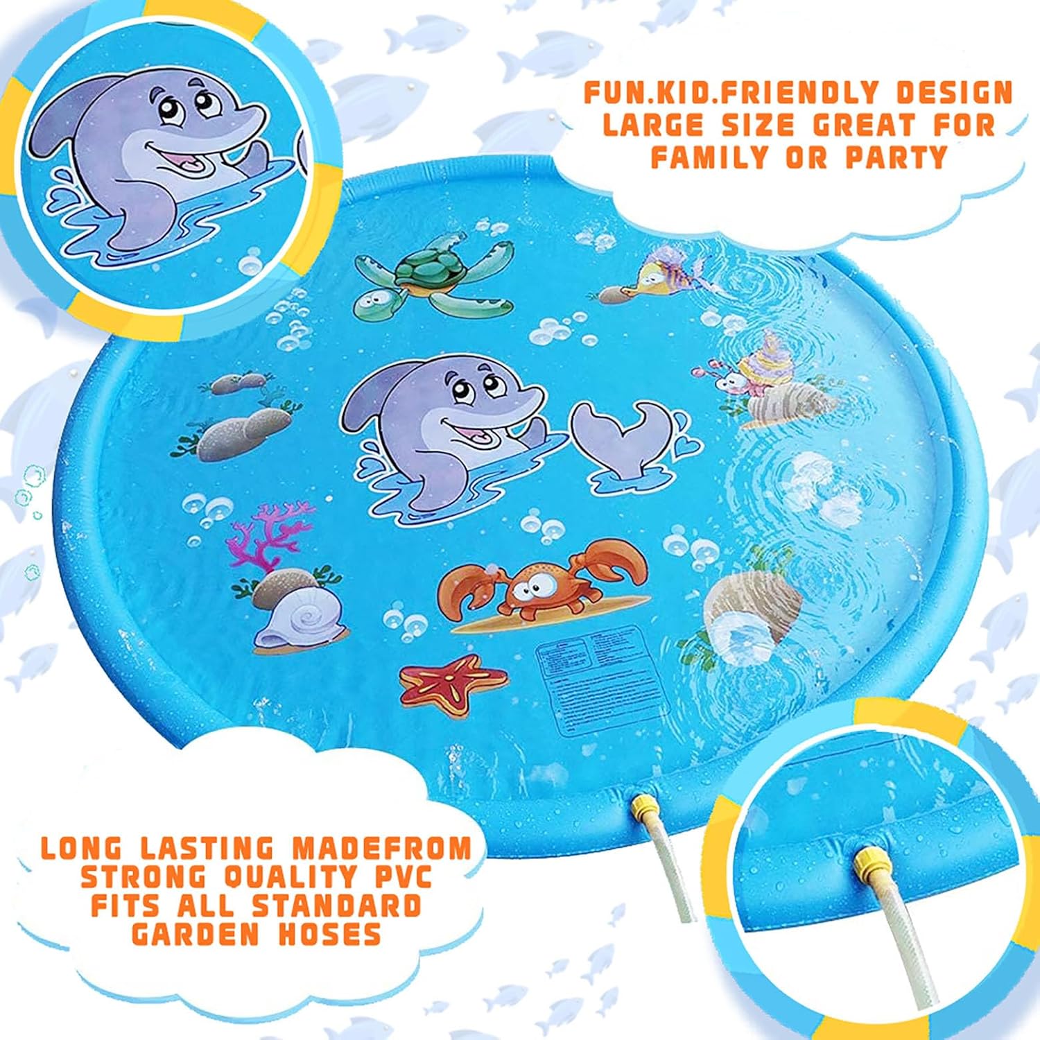 Ігровий водний килимок Блакитний Дельфін 100 см для дітей - мініатюра 4
