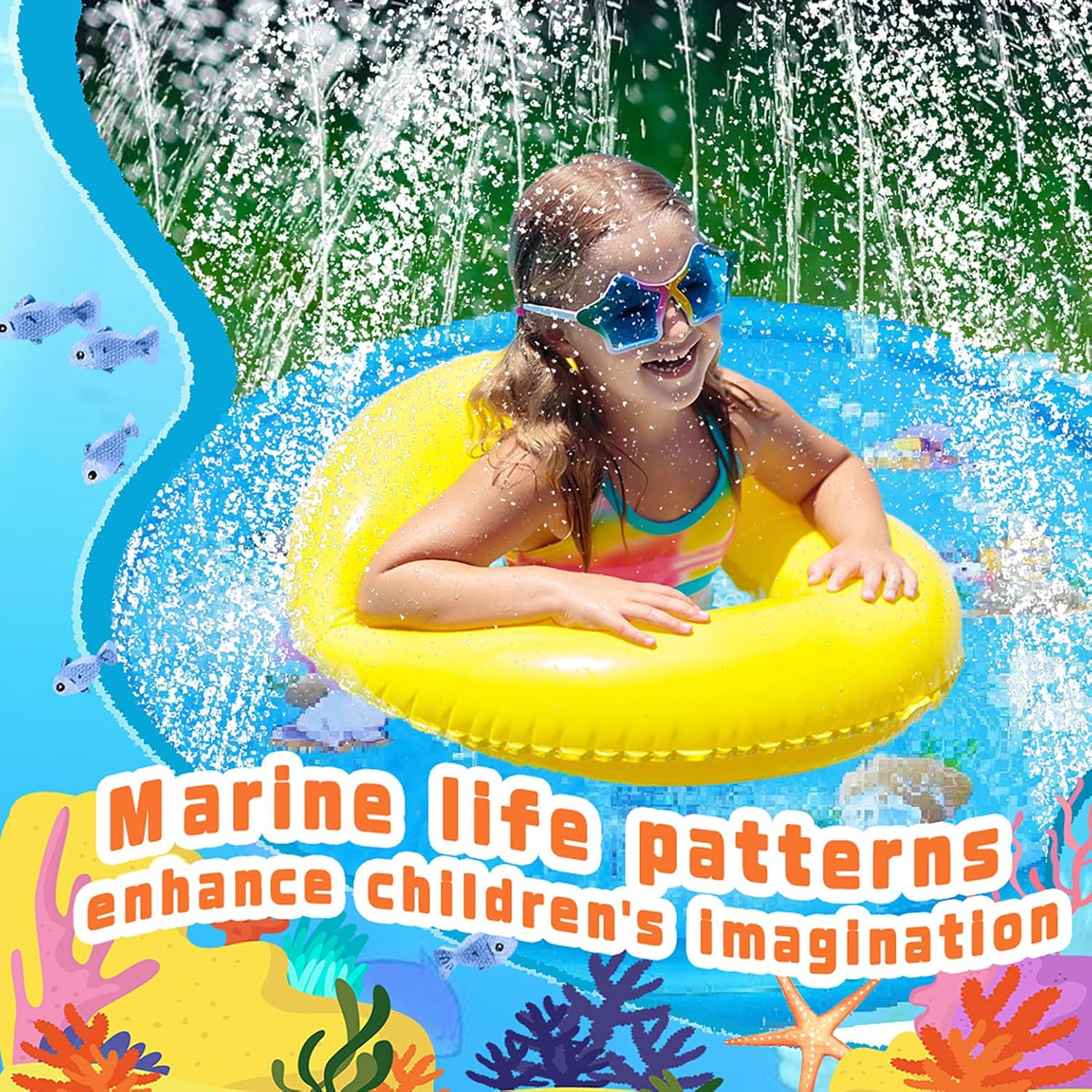 Ігровий водний килимок Блакитний Дельфін 100 см для дітей - мініатюра 5