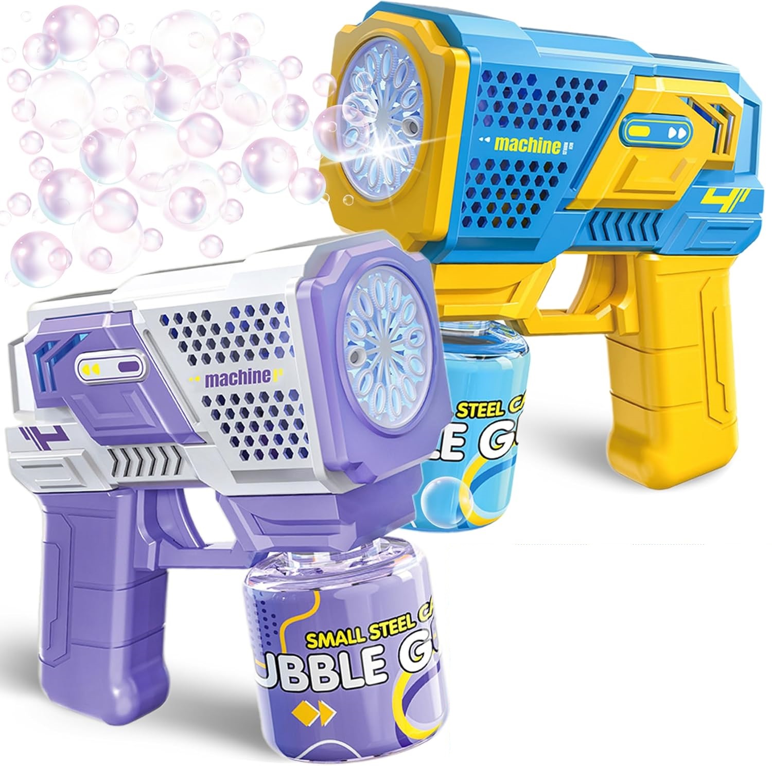 Пістолет генератор мильних бульбашок автоматичний з LED-підсвіткою • Bubble Gun з бульбашковим розчином для дітей та вечірок