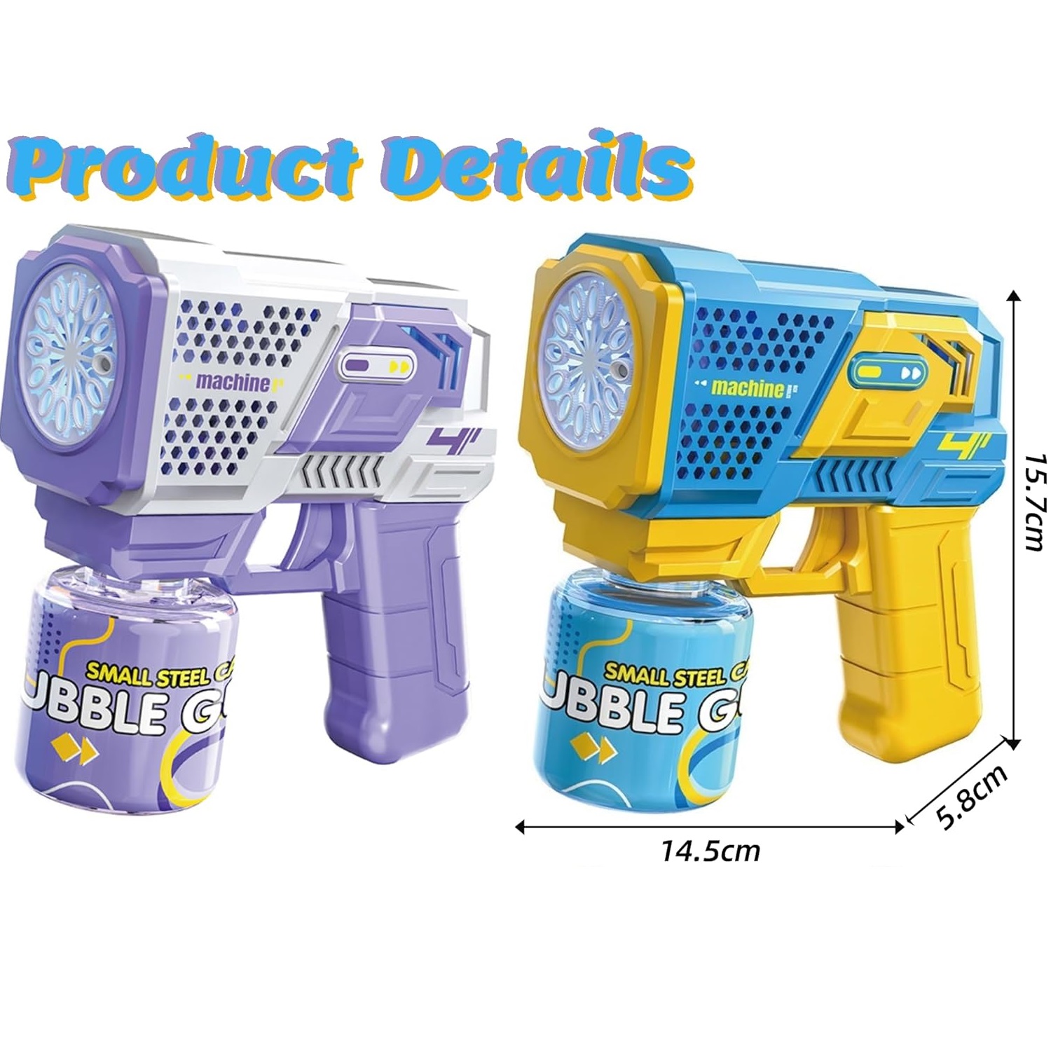 Пістолет генератор мильних бульбашок автоматичний з LED-підсвіткою - мініатюра 3