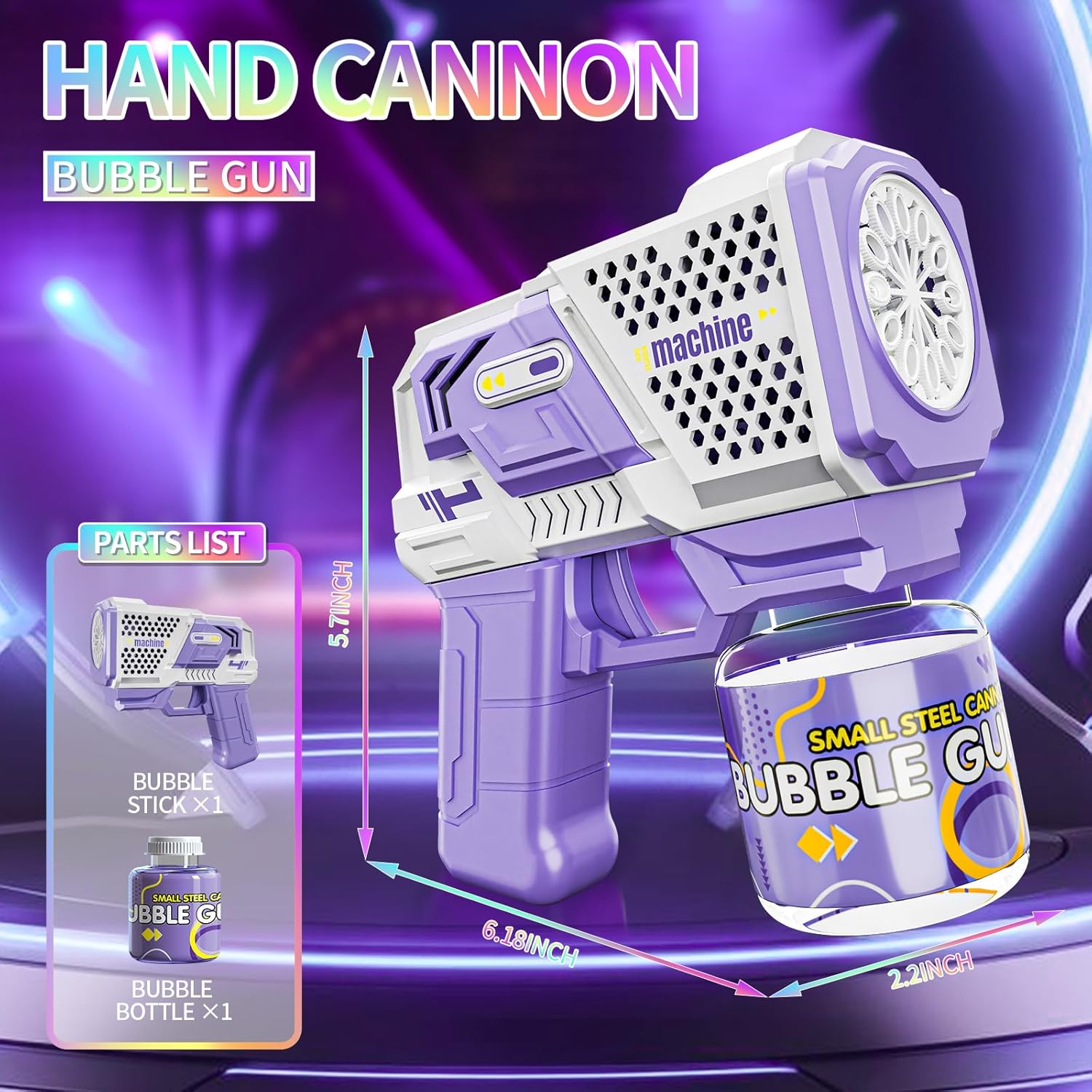 Пістолет генератор мильних бульбашок автоматичний з LED-підсвіткою - мініатюра 4