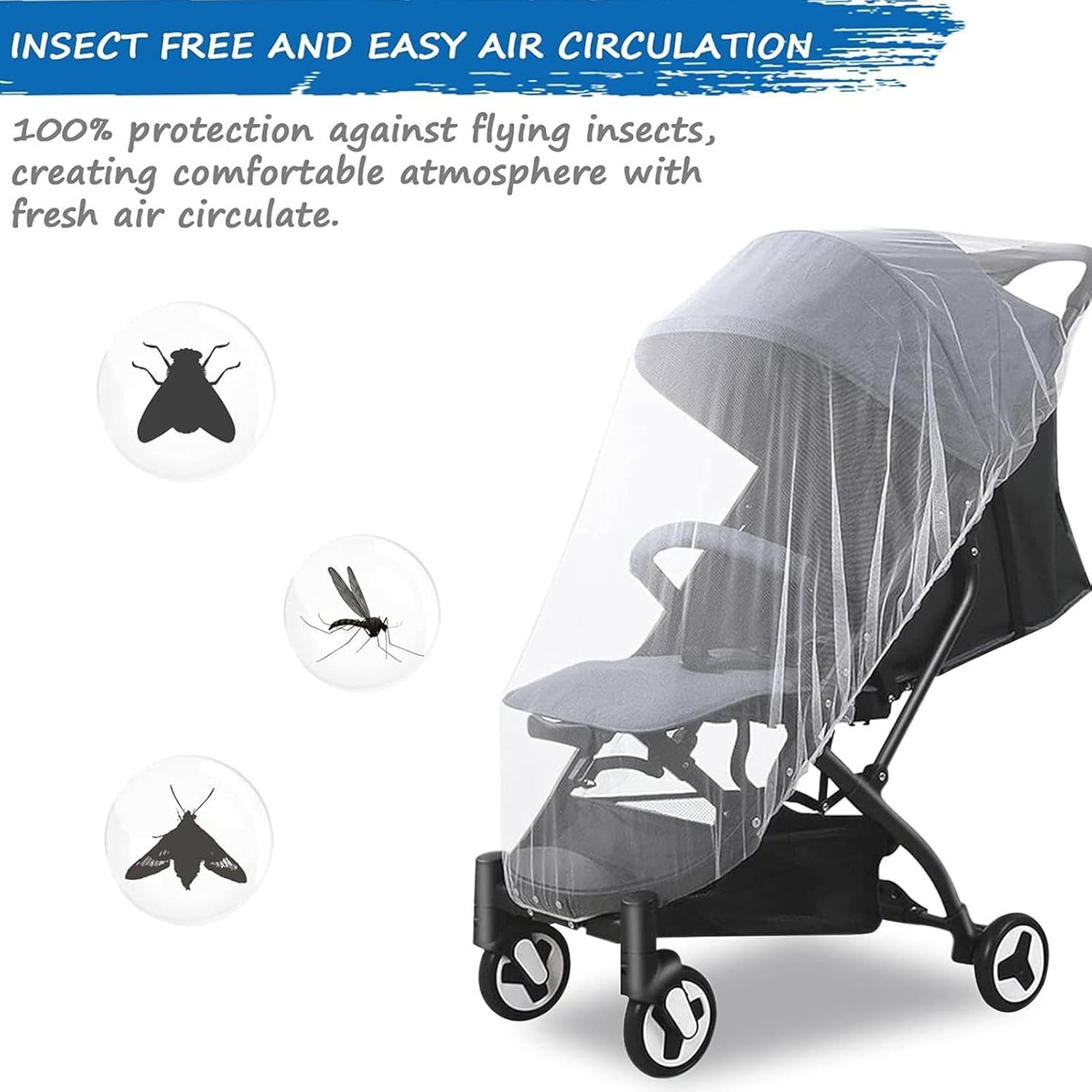Москітна сітка для дитячого візка універсальна - мініатюра 2