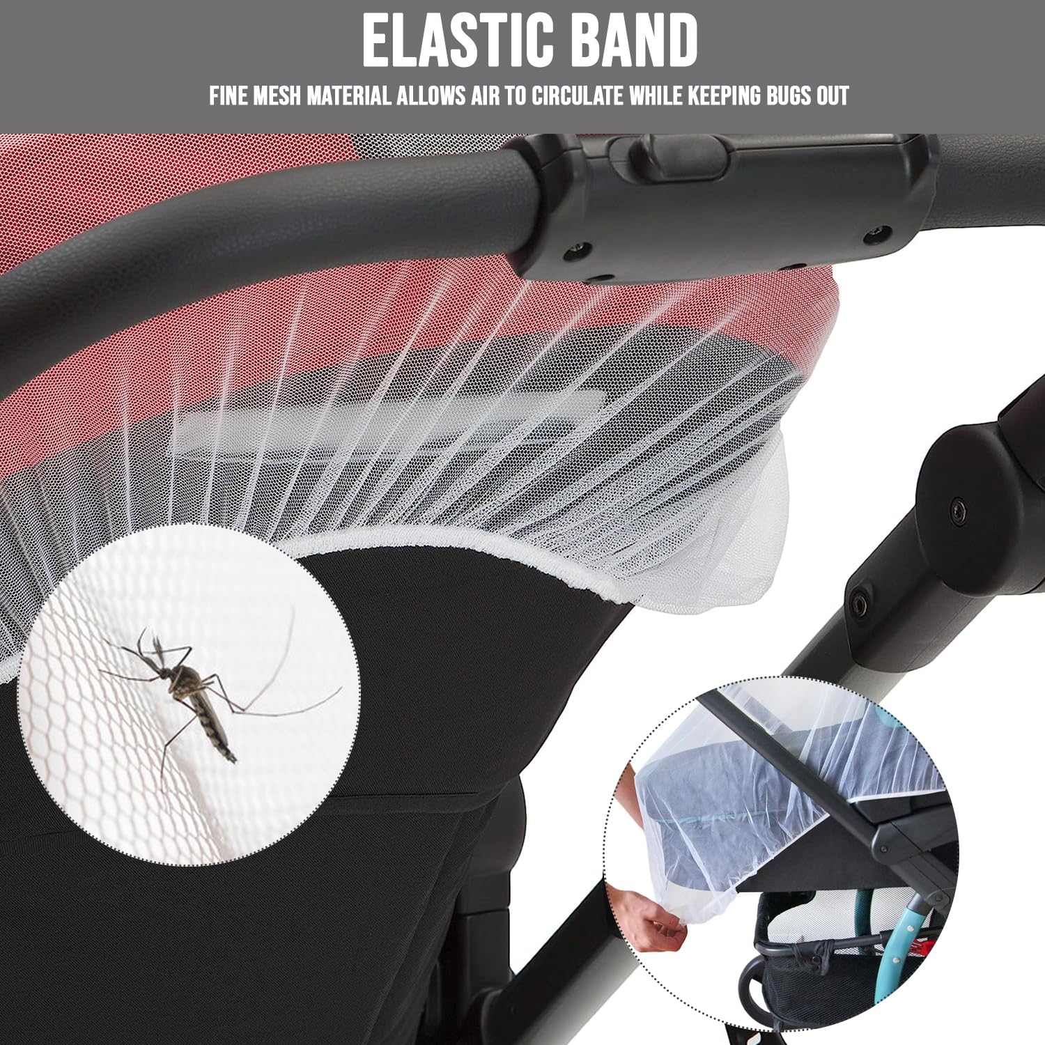 Москітна сітка для дитячого візка універсальна - мініатюра 6