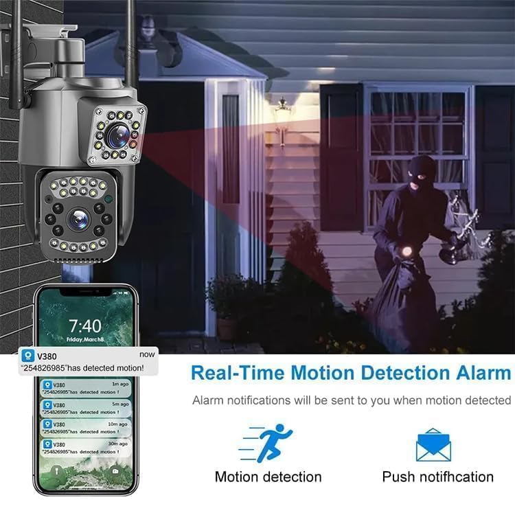 Вулична поворотна камера відеоспостереження 4 МП з нічним баченням і датчиком руху TS-32W - мініатюра 4