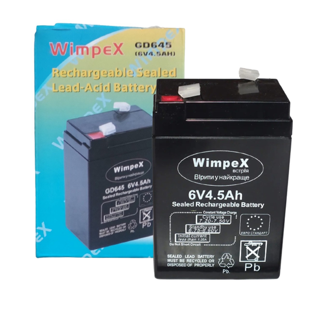 Акумулятор Wimpex WX-645 6V 4.5Ah 2024 - мініатюра 2