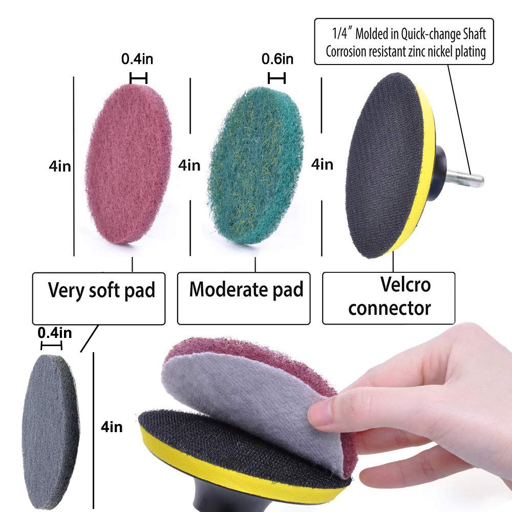 Насадка-щітка на дриль для прибирання з набором абразивних губок 8 в 1 - мініатюра 3
