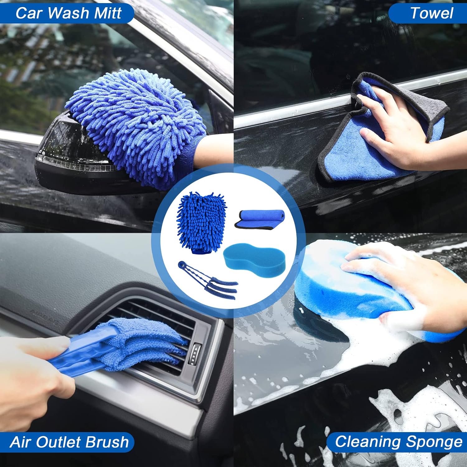 Набір щіток та аксесуарів для комплексного очищення автомобіля 22 в 1 - мініатюра 5