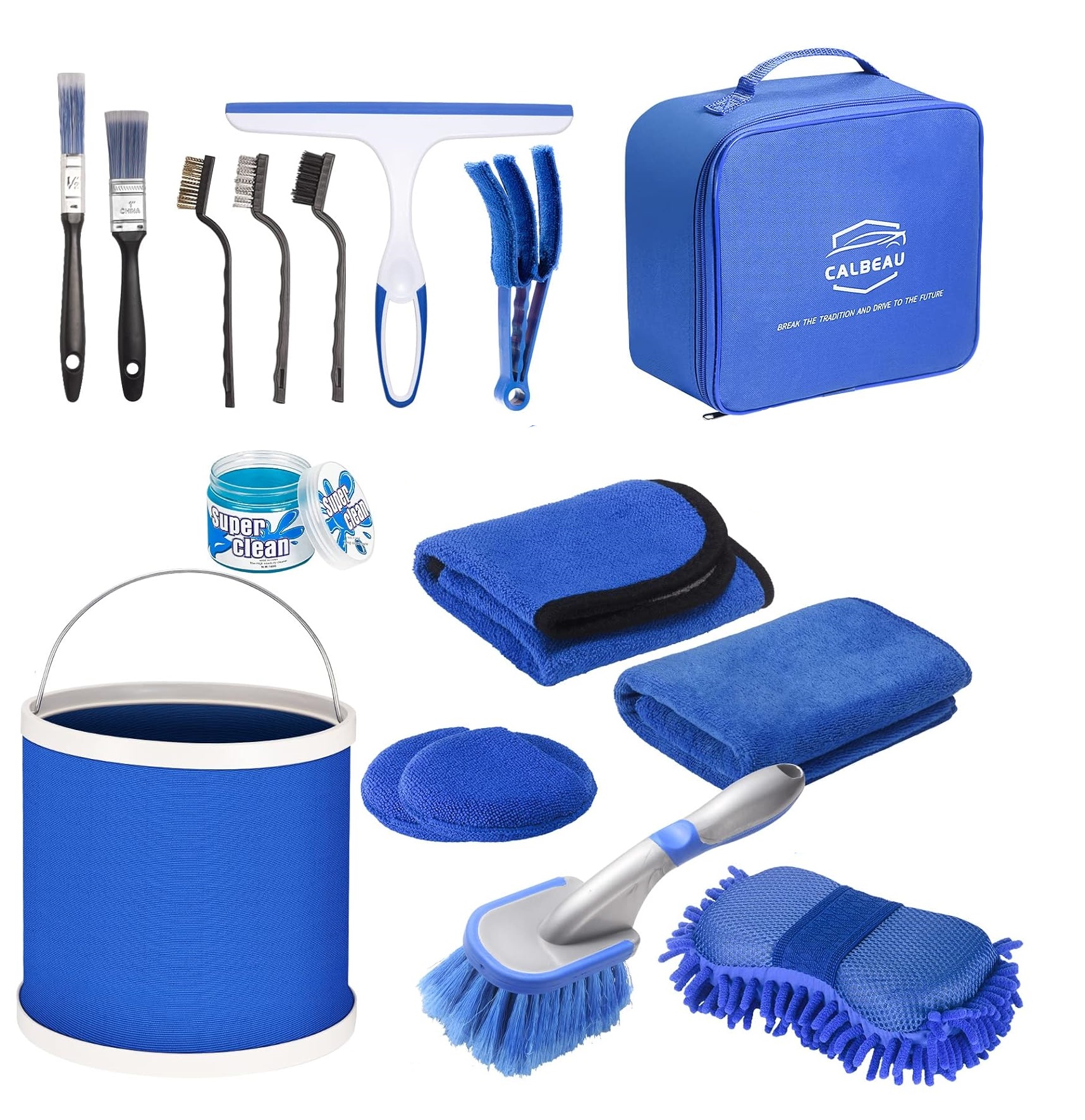 Набір для миття авто 16 в 1 з відром і щітками - мініатюра 4