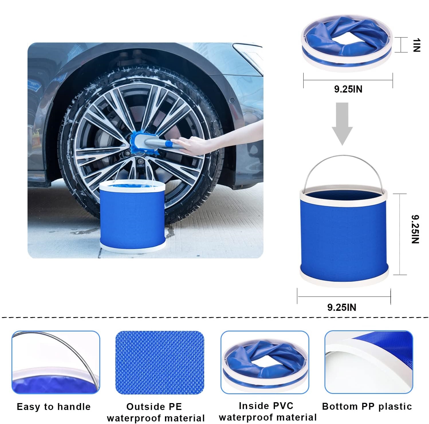 Набір для миття авто 16 в 1 з відром і щітками - мініатюра 8