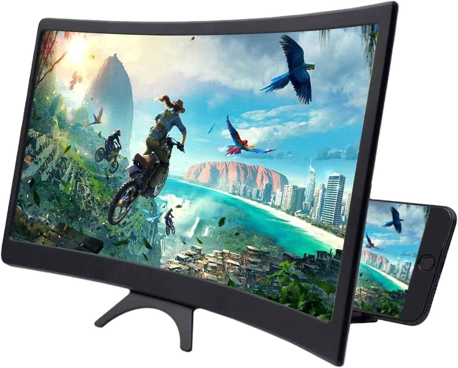 Збільшувач екрана телефону TL-20D 3D 12 дюймів • Складна підставка-лупа для смартфона до 6.5"