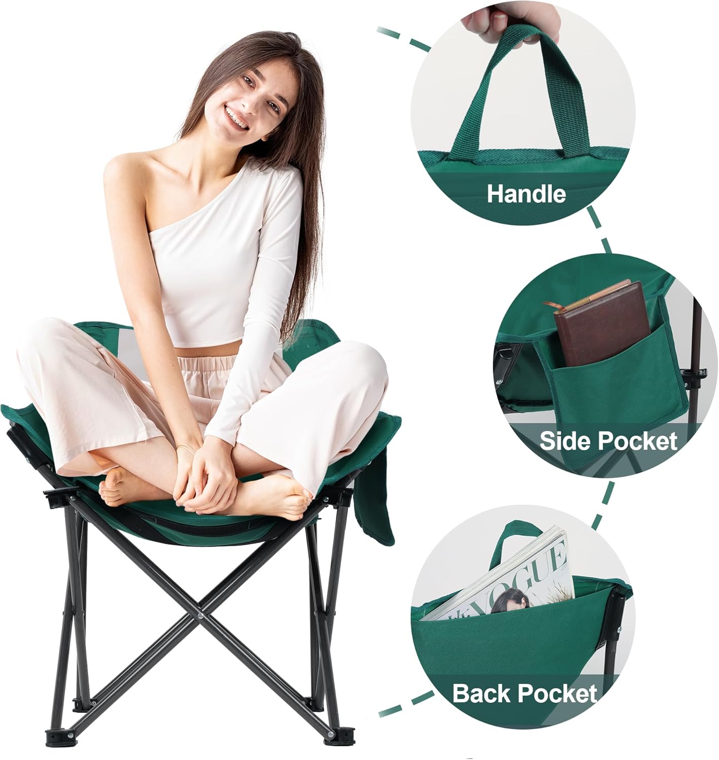 Міцне складане крісло Павук туристичне з укріпленим каркасом - мініатюра 5