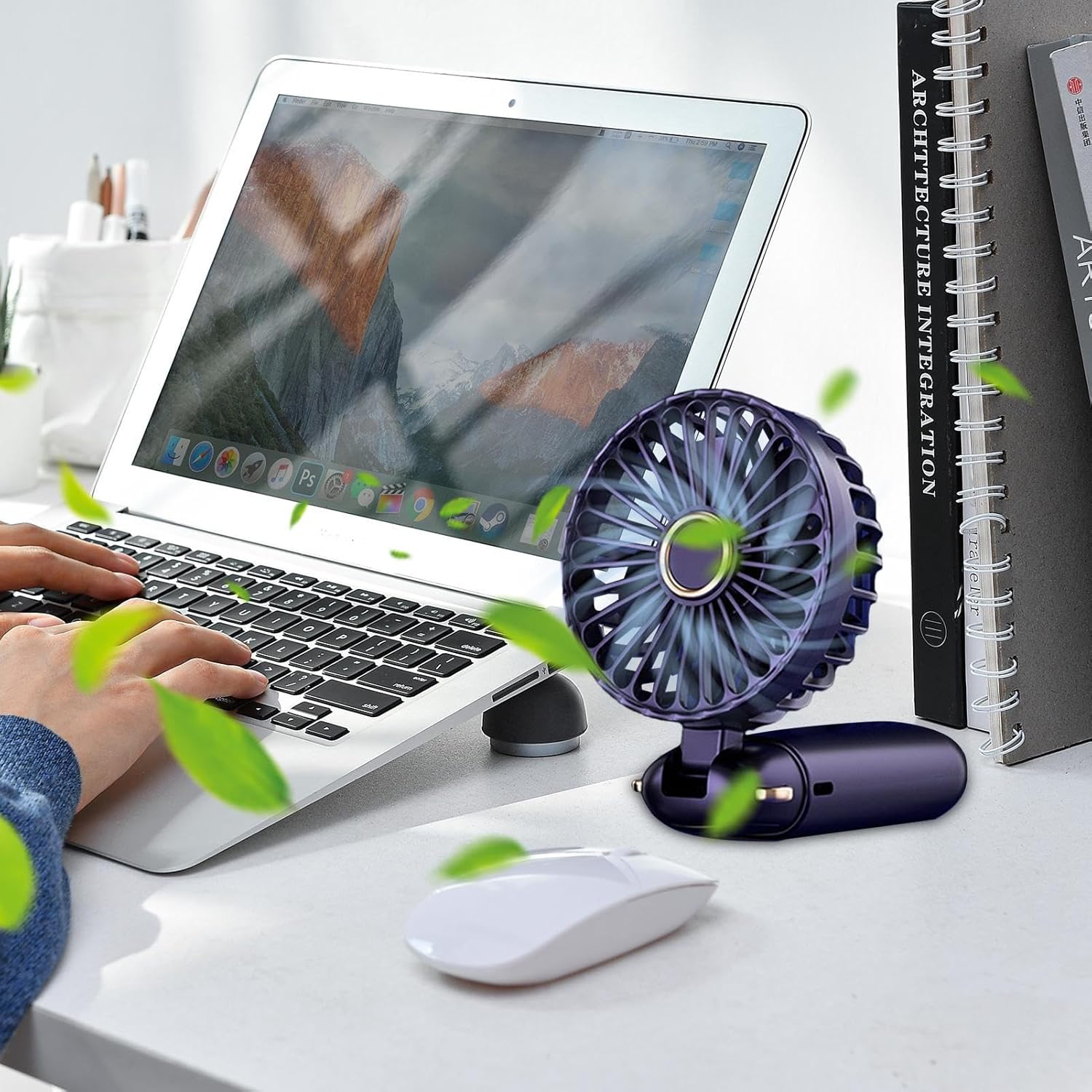 Міні-вентилятор із цифровим дисплеєм і підставкою N15 - мініатюра 6