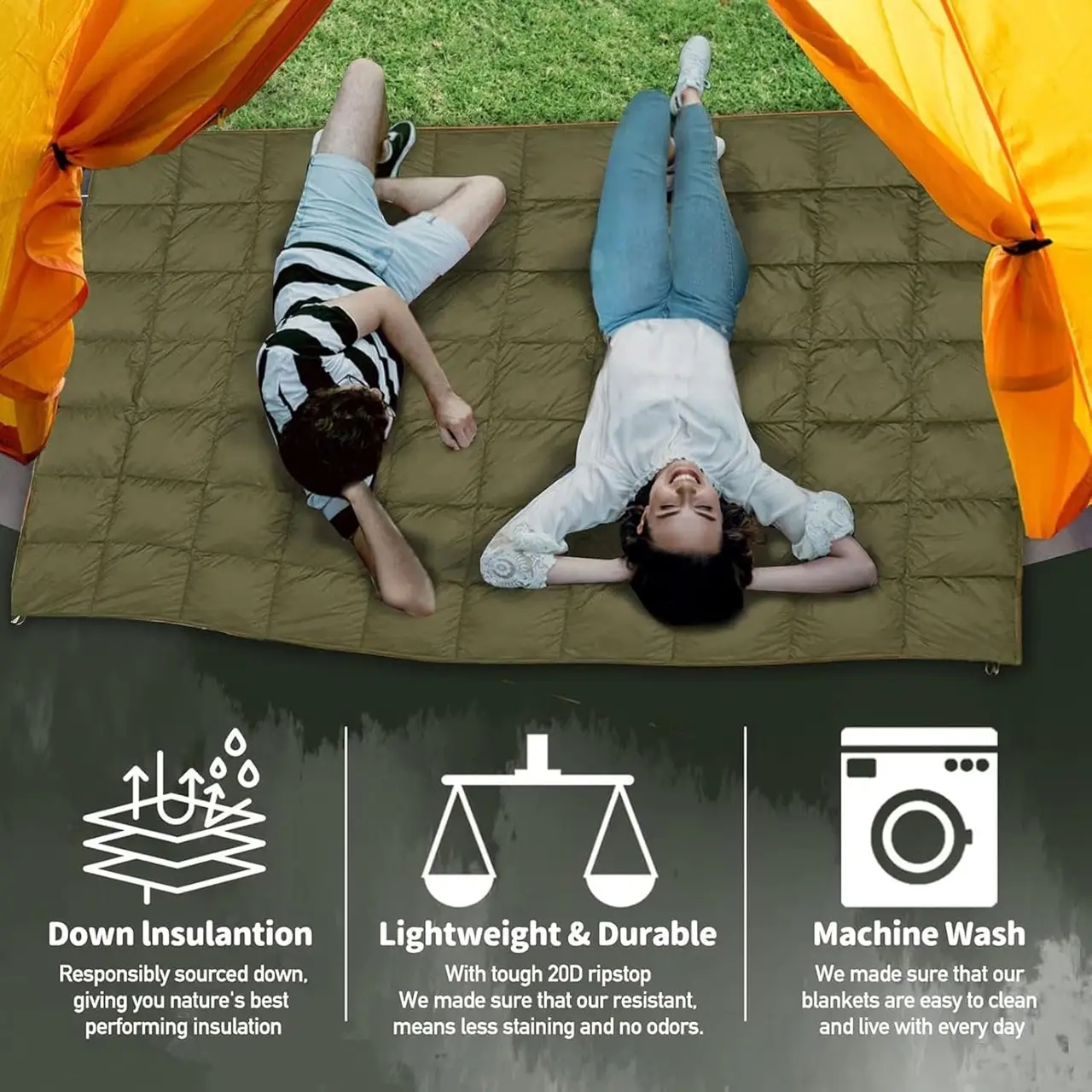 Пухова похідна ковдра 200×140 см у чохлі - мініатюра 2