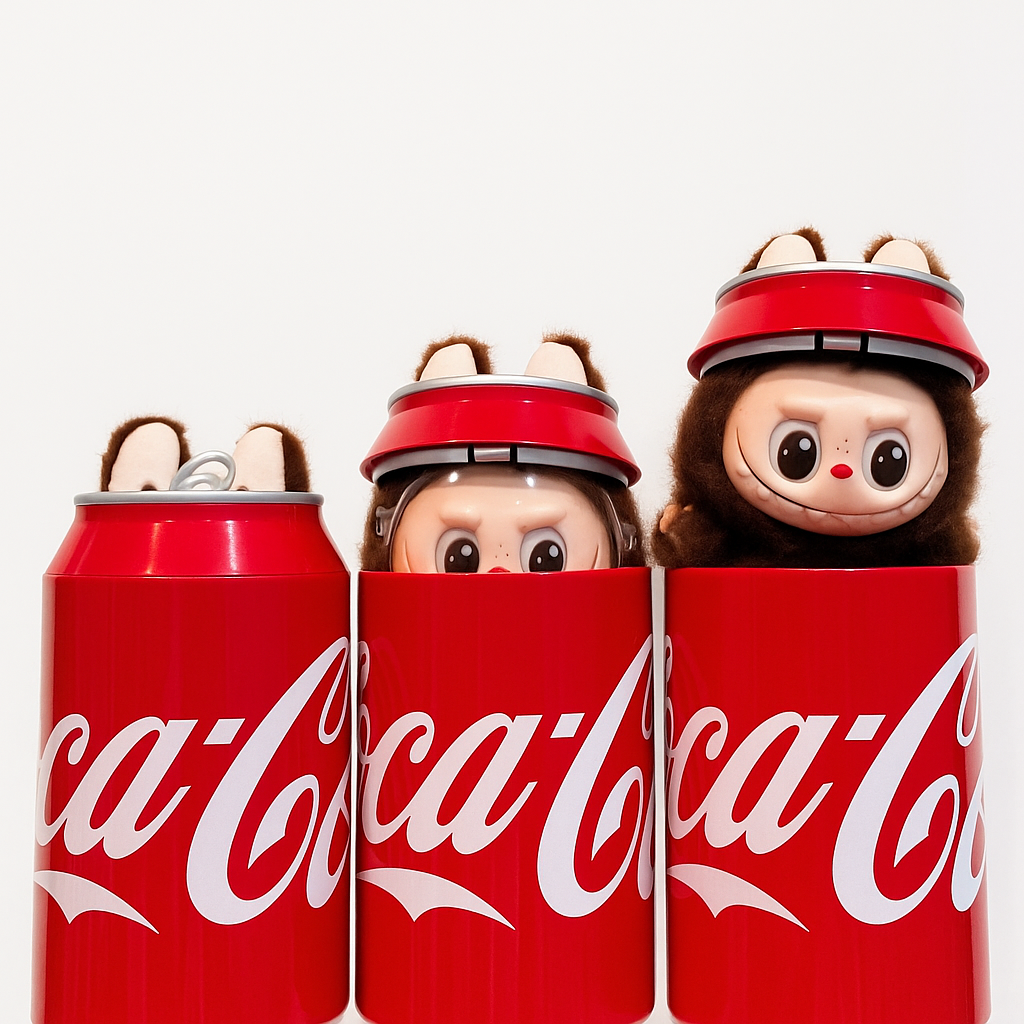 Колекційна м’яка іграшка-брелок Labubu Coca-Cola Surprise - мініатюра 5