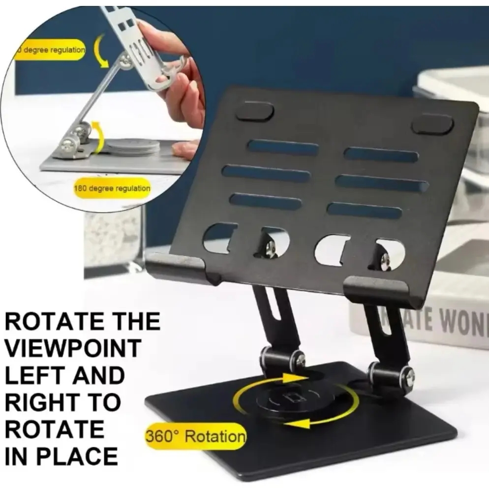 Металева підставка для планшета 360° • Універсальний тримач з регулюванням нахилу та висоти