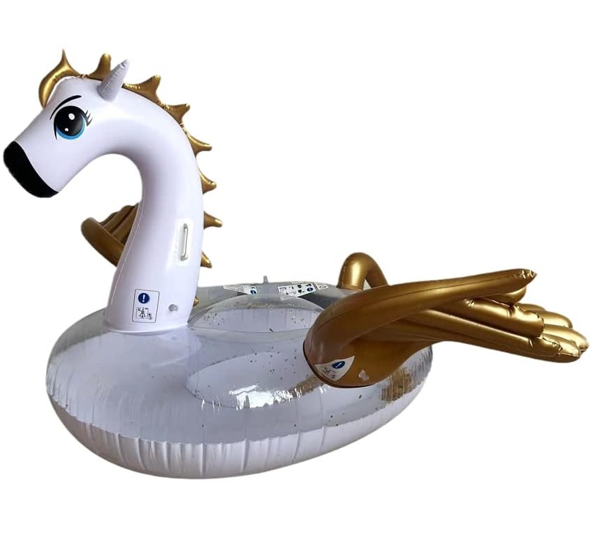 Надувне коло Єдиноріг 250 x 250 x 130 см із золотими крилами для басейну та відпочинку - мініатюра 2