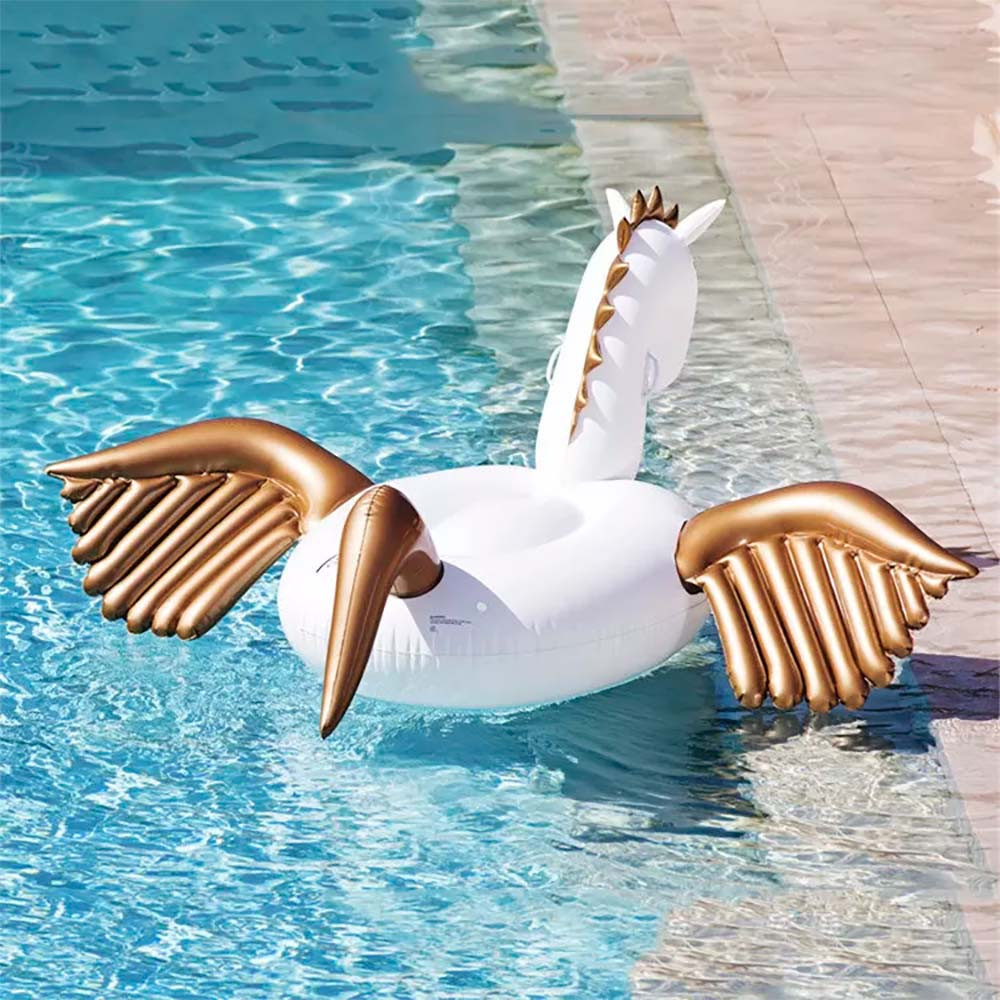 Надувне коло Єдиноріг 250 x 250 x 130 см із золотими крилами для басейну та відпочинку - мініатюра 4