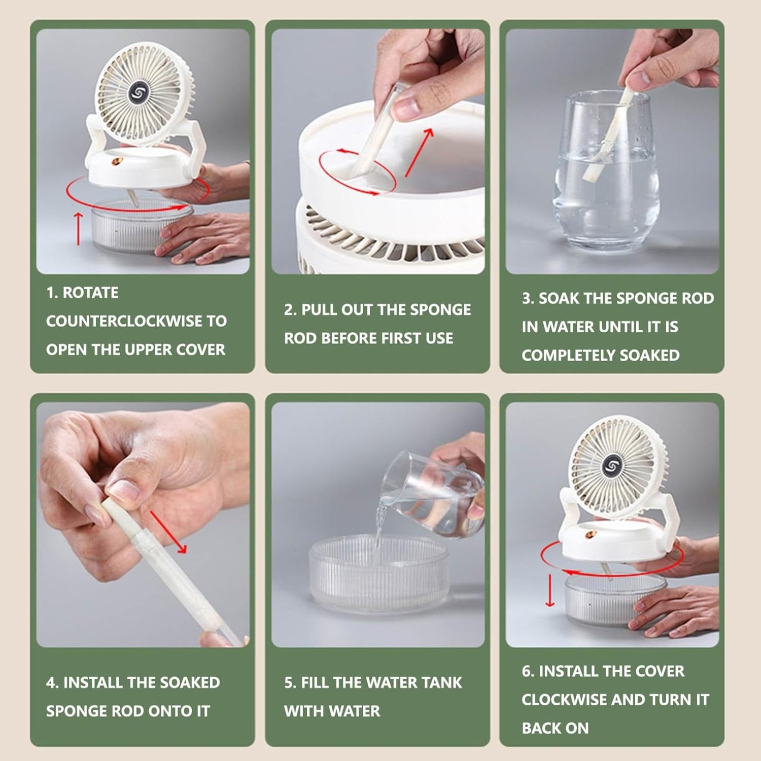 Портативний вентилятор-розпилювач з 3 режимами обдуву Fan 1317 - мініатюра 6