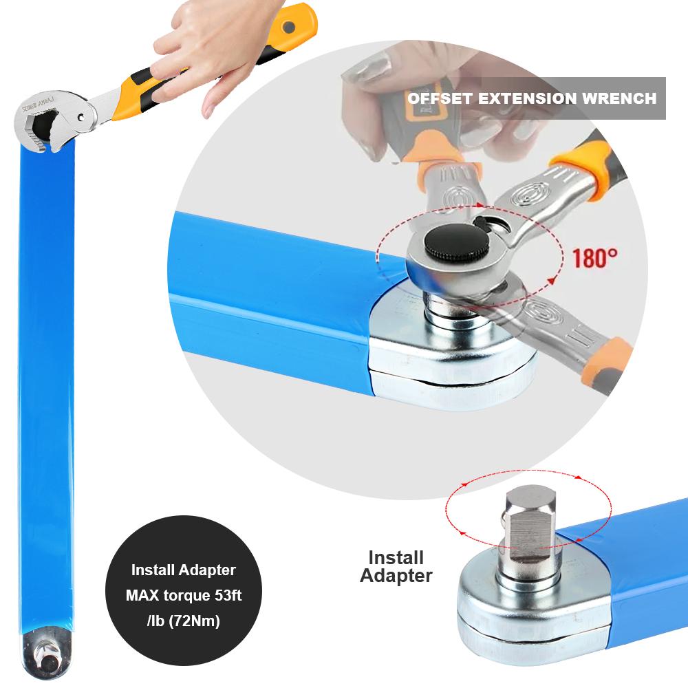 Подовжений тріскачковий ключ з адаптерами 1/4", 3/8", 1/2" - мініатюра 3