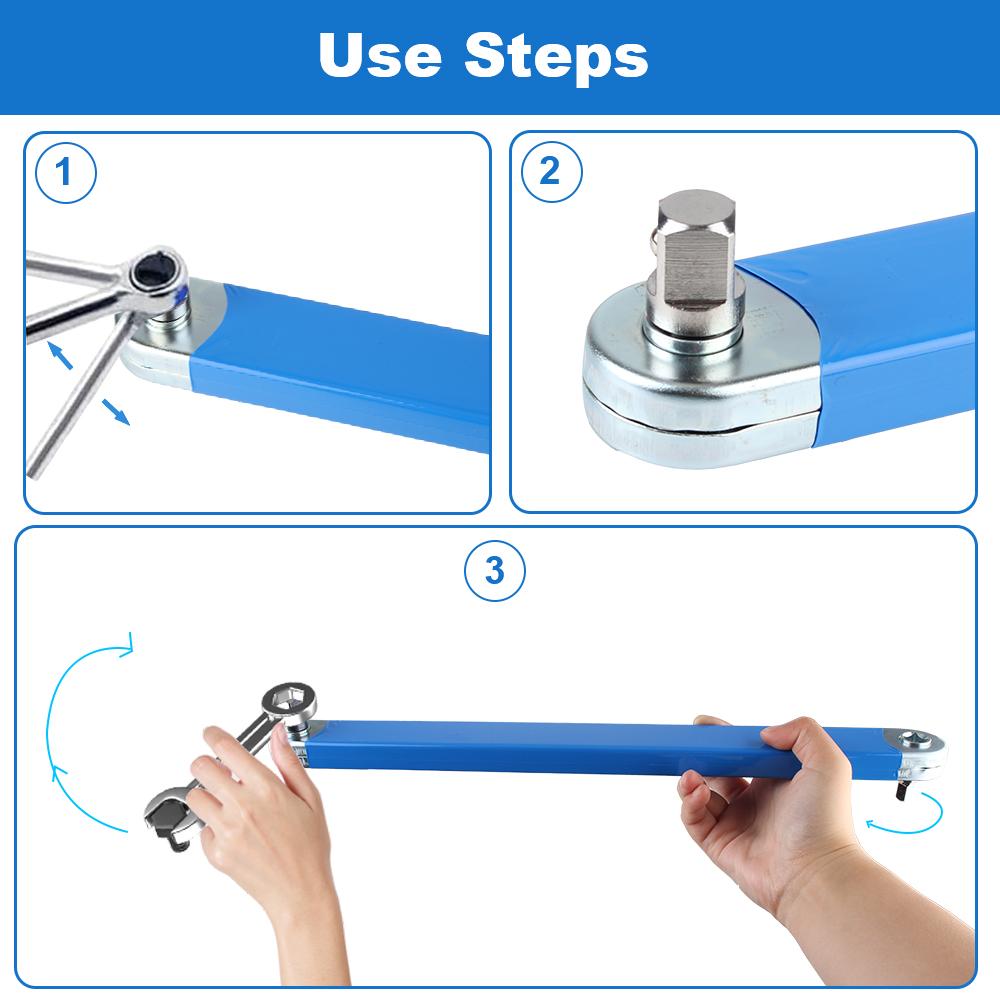 Подовжений тріскачковий ключ з адаптерами 1/4", 3/8", 1/2" - мініатюра 5