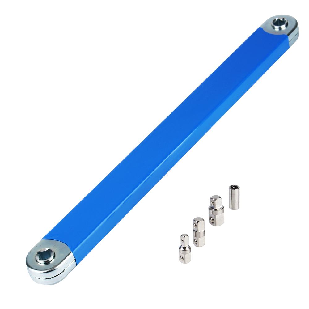 Подовжений тріскачковий ключ з адаптерами 1/4", 3/8", 1/2" - мініатюра 6