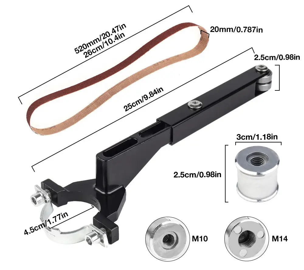 Ленточна шліфувальна насадка на УШМ M10/M14 ES-01 - мініатюра 5