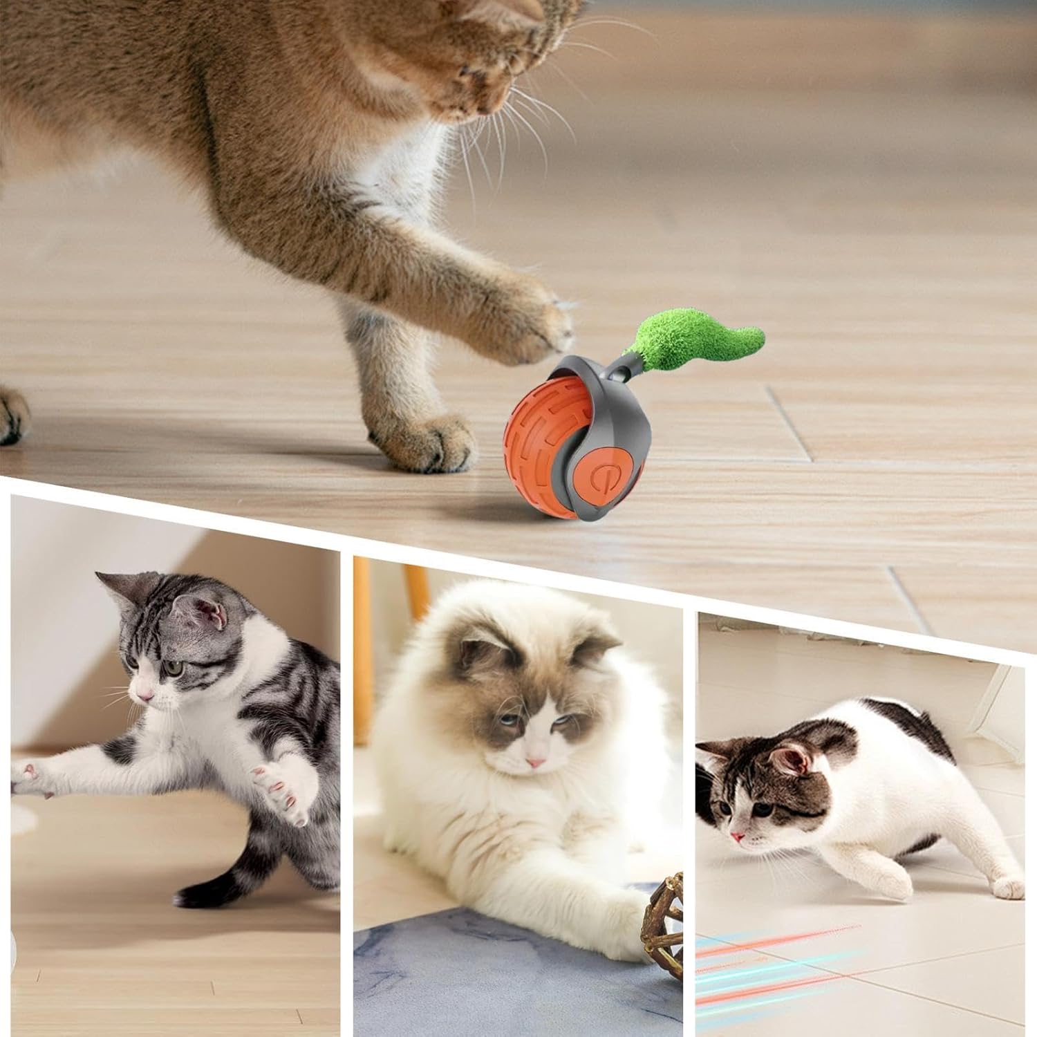 Інтерактивна іграшка для котів з обертовим хвостом і автоматичним рухом - мініатюра 6