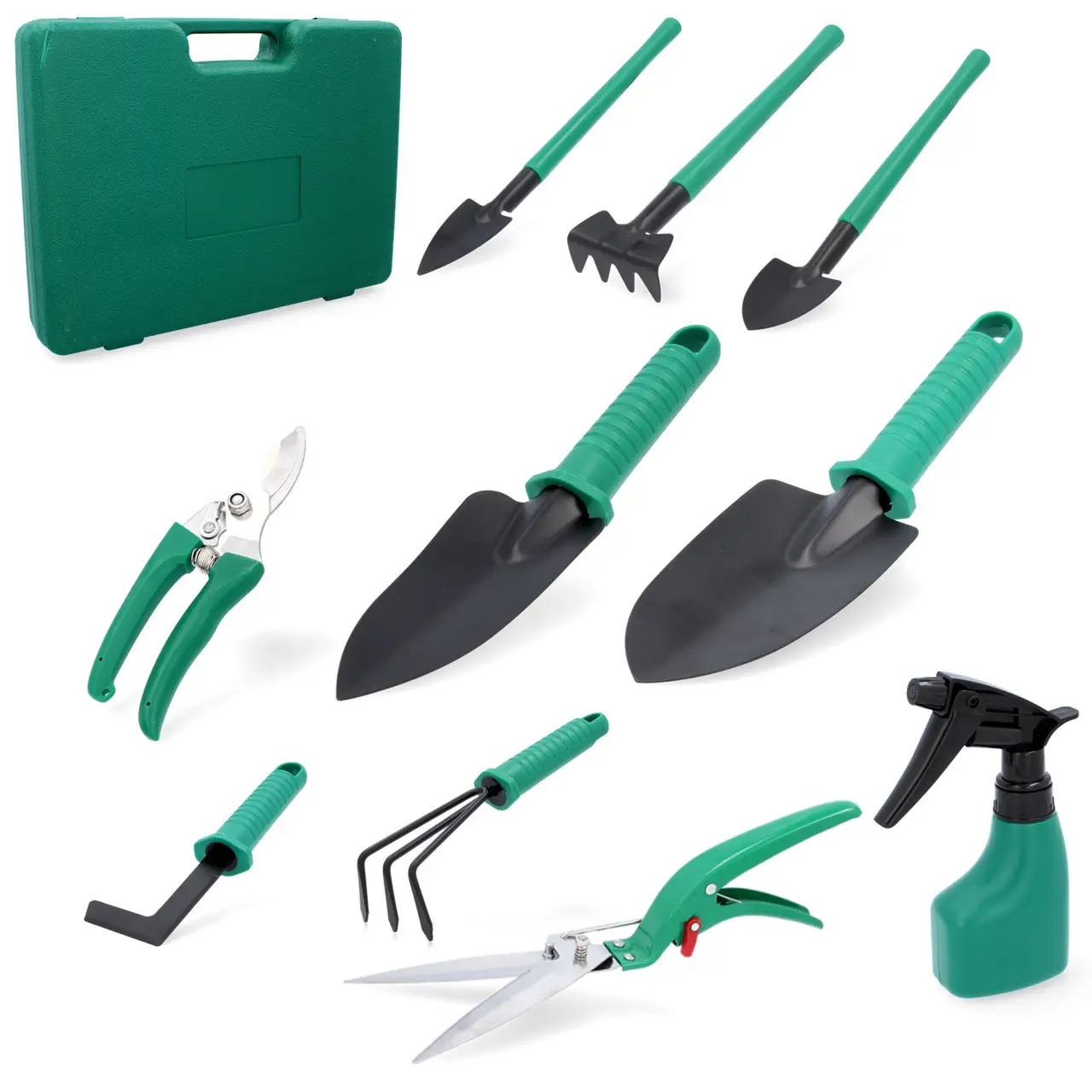 Набір садових інструментів 10 в 1 з кейсом Garden Instrumen • Компактний комплект для городу та дачі