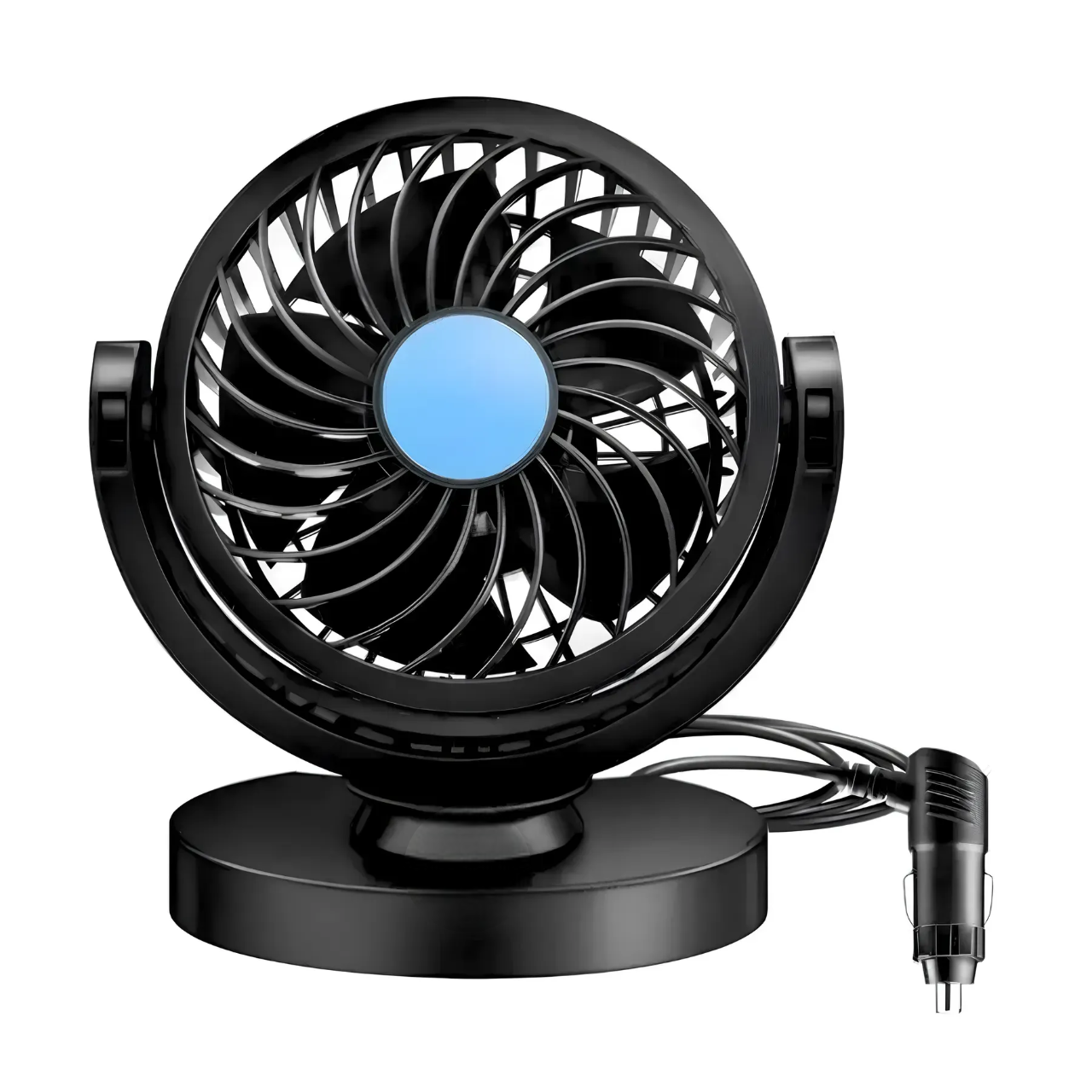 Автомобільний вентилятор 12V від прикурювача з поворотом на 360° • Портативний багатофункціональний вентилятор у салон авто