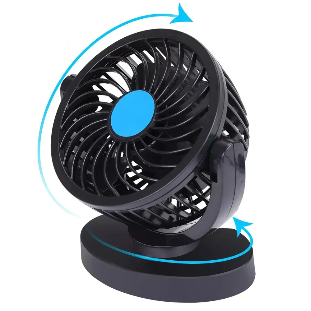 Автомобільний вентилятор 12V від прикурювача з поворотом на 360° - мініатюра 3