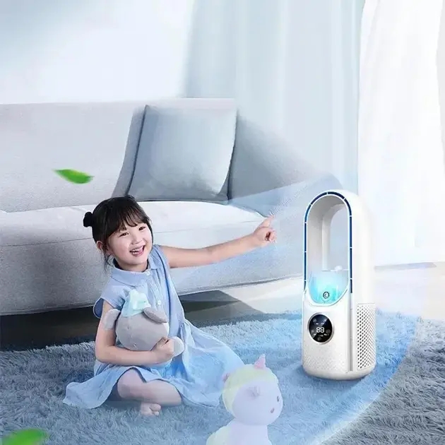 Безлопатевий вентилятор з зволожувачем і підсвіткою Smart Air Multiplier LY-939 - мініатюра 4