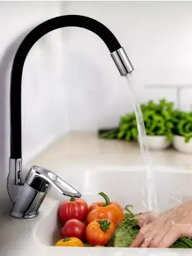 Змішувач гнучкий Water Tap HA-181 для кухні та ванної • Кран із силіконовим виливом 47 см і обертанням на 360°