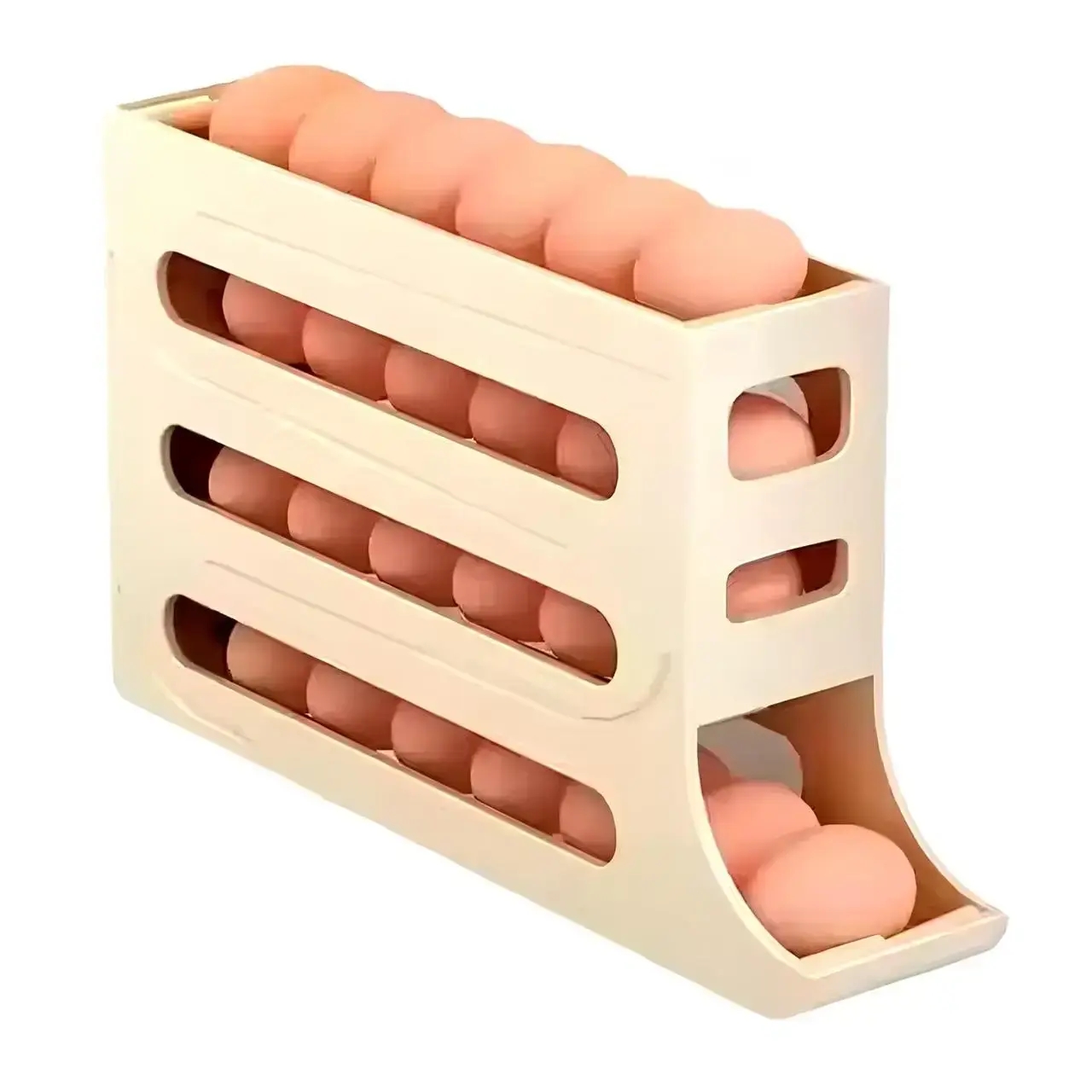 Полиця для яєць на 4 яруси XL-994 • Компактний органайзер з автоматичною подачею до 24 яєць