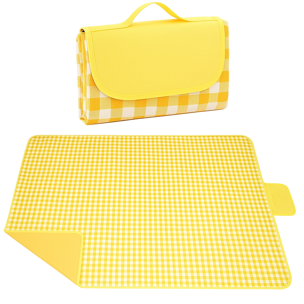 Складаний водонепроникний килимок для пікніка 150х100 см • Туристичний пляжний килимок-сумка з ПВХ покриттям та захистом від вологи