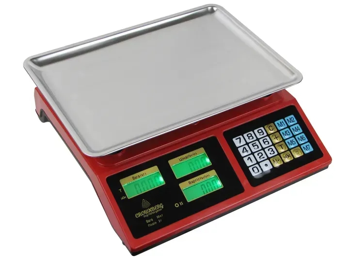 Електронні торгові ваги CB-5009 • Двохекранні ваги з LED-підсвіткою та розрахунком ціни
